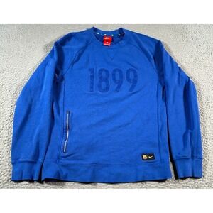 Nike Royal FC‎ Barcelona Football Sweatshirt Mens Small Blue Fleece Lined Logo